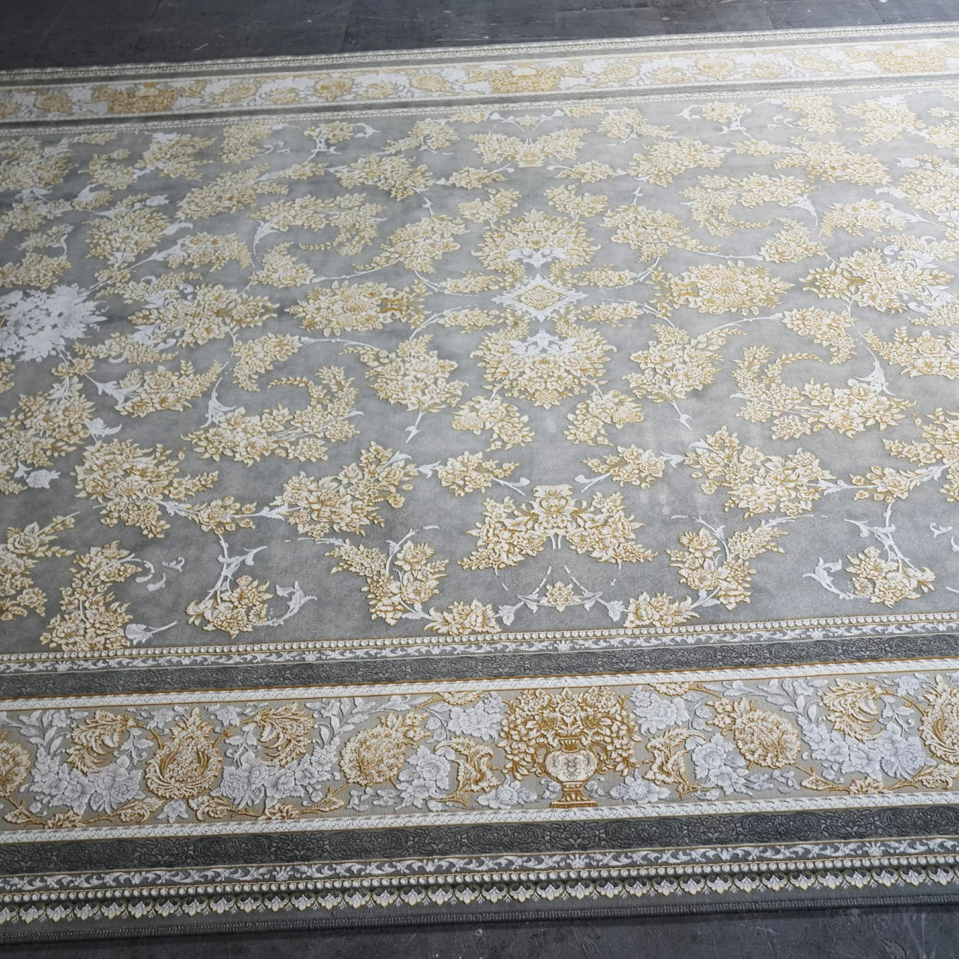 فرش ماشینی 1200 شانه تراکم 3600 گل برجسته طرح نگار فیلی