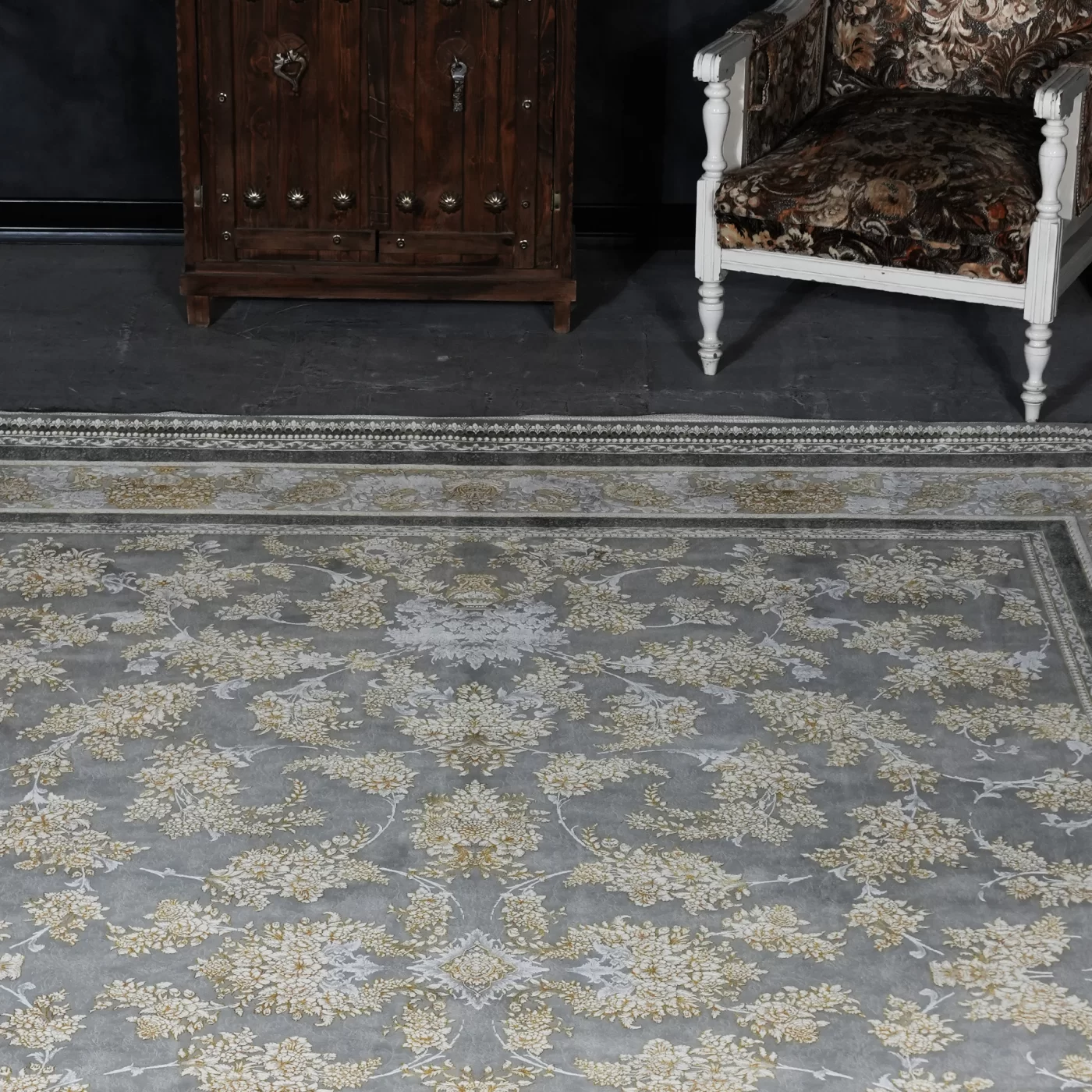 فرش ماشینی 1200 شانه تراکم 3600 گل برجسته طرح نگار فیلی