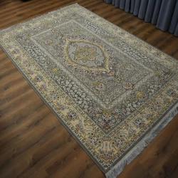 Nika silver Design Machine Made Carpet 1200 Reeds 3600 Density - Bazar Rug - 1200 Reeds Machine Made Carpet