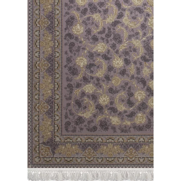 فرش ماشینی 1200 شانه تراکم 3600 گل برجسته طرح پریماه یاسی