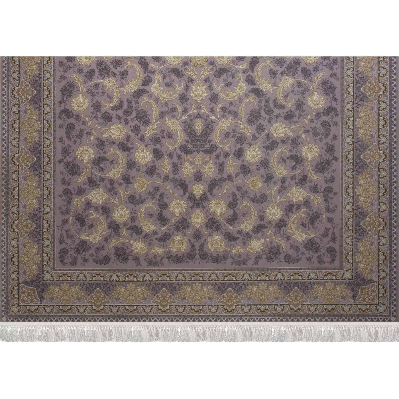 فرش ماشینی 1200 شانه تراکم 3600 گل برجسته طرح پریماه یاسی