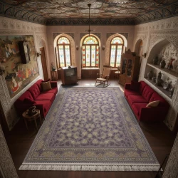 Machine Woven Carpet 1200 Reeds – Density 3600  Embossed Design Parimah Lilac  - Bazar Rug - 1200 Reeds Machine Made Carpet