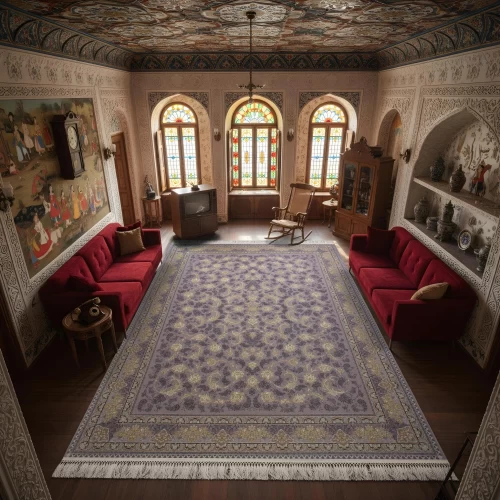 فرش ماشینی 1200 شانه تراکم 3600 گل برجسته طرح پریم...