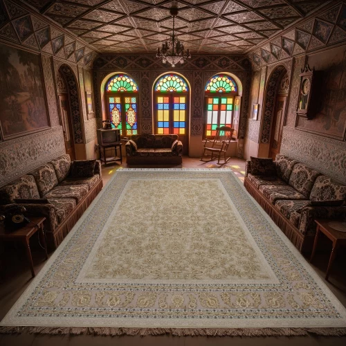 فرش ماشینی ۱۲۰۰ شانه تراکم ۳۶۰۰ گل برجسته طرح پارمیدا صدفی