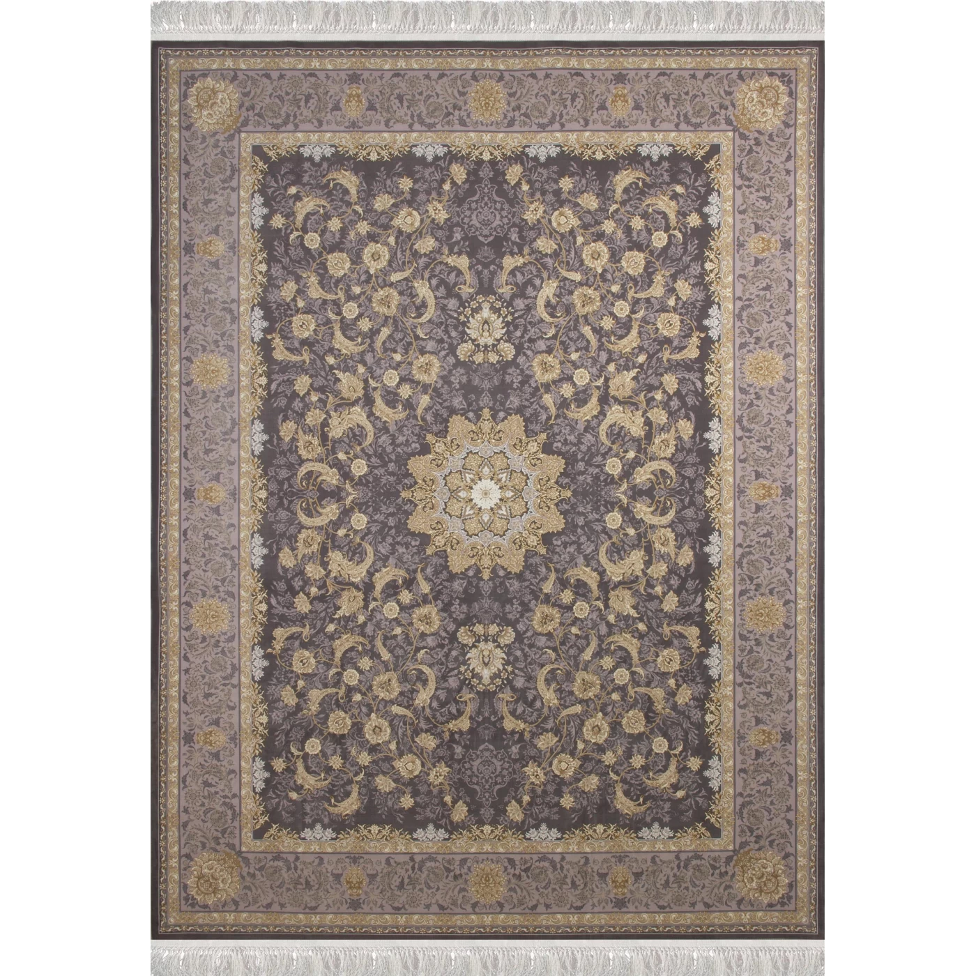 فرش ماشینی 1200 شانه تراکم 3600 گل برجسته طرح پرستش دلفینی