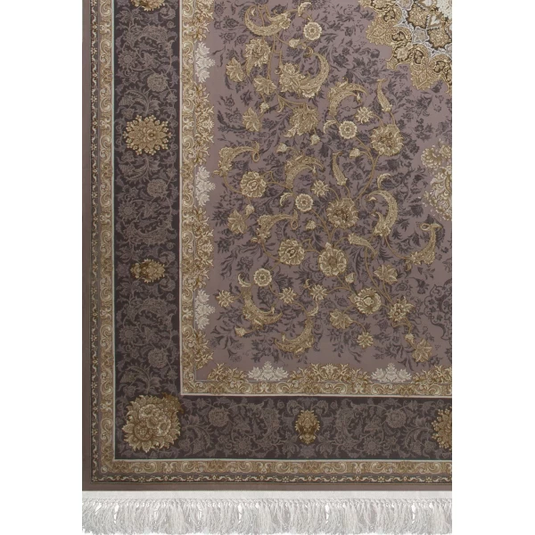 فرش ماشینی 1200 شانه تراکم 3600 گل برجسته طرح پرستش یاسی