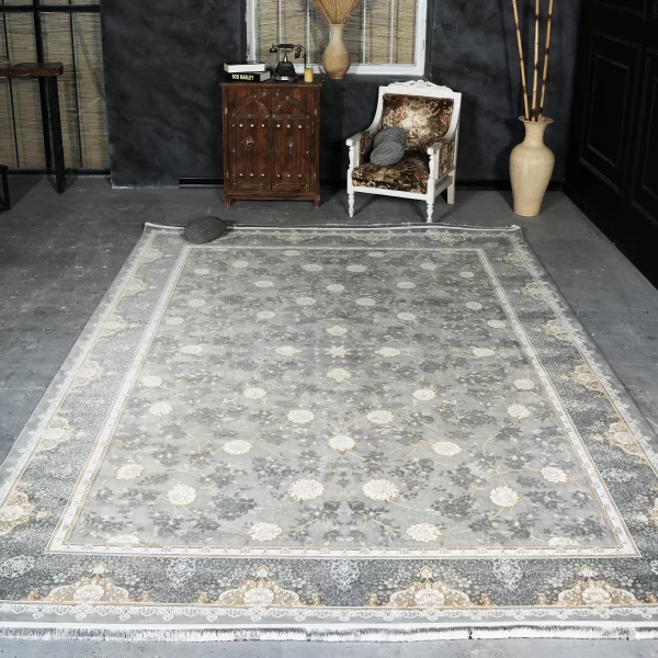 فرش ماشینی 1200 شانه تراکم 3600 گل برجسته طرح پریان فیلی