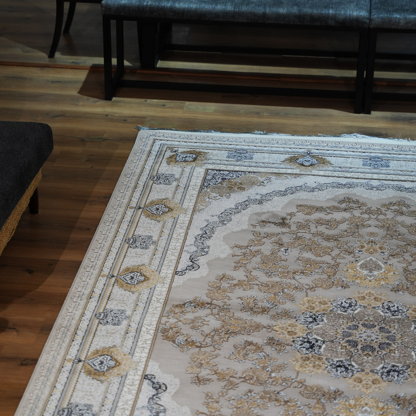 فرش ماشینی 1200 شانه تراکم 3600 طرح پونه صدفی