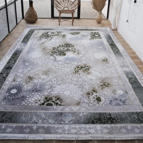 فرش ماشینی 1200 شانه تراکم 3600 گل برجسته طرح رولکس فیلی