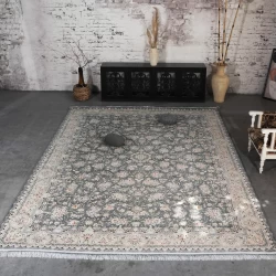 فرش ماشینی 1200 شانه تراکم 3600 گل برجسته طرح رزیتا دلفینی