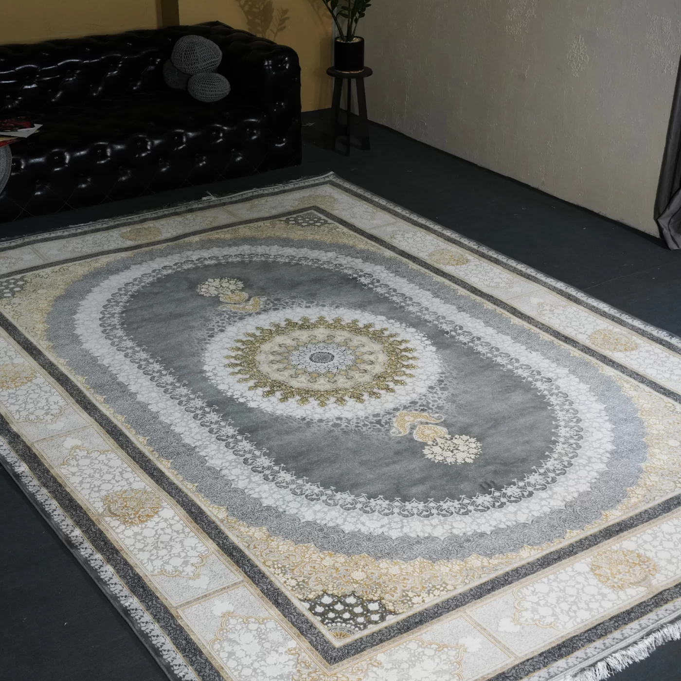 فرش ماشینی 1200 شانه تراکم 3600 گل برجسته طرح صدرا فیلی