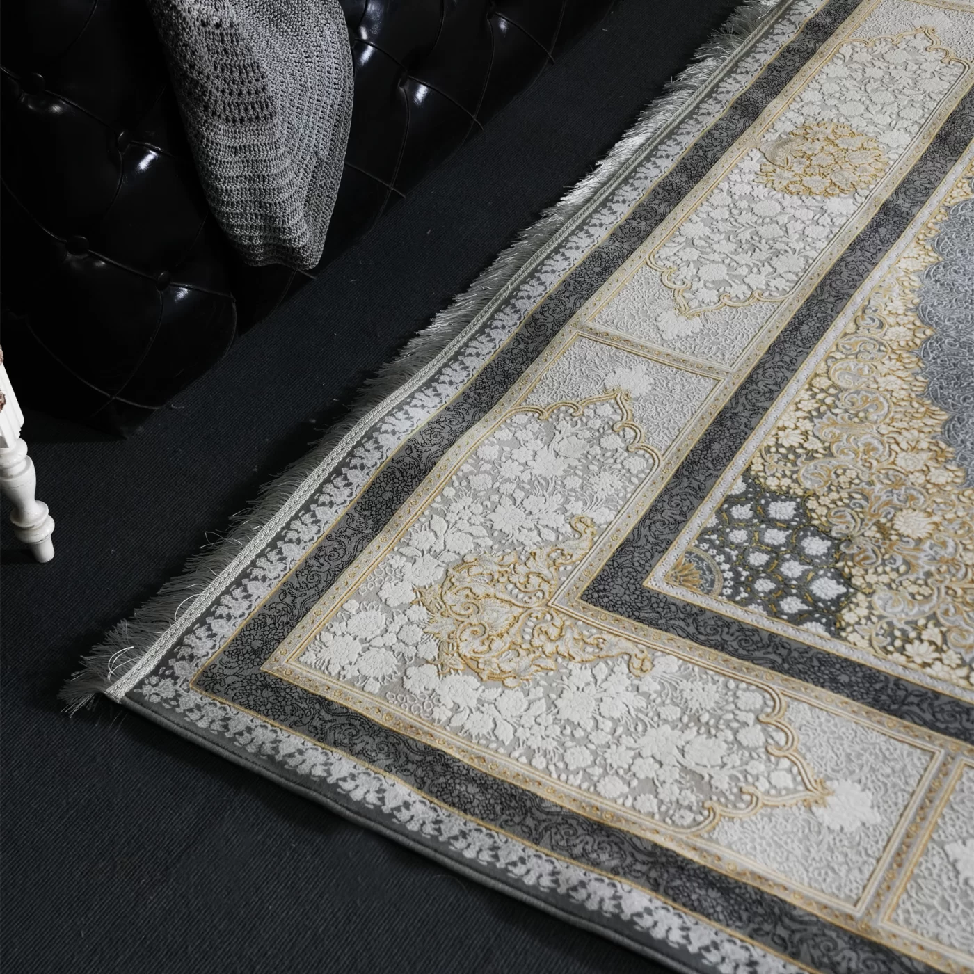 فرش ماشینی 1200 شانه تراکم 3600 گل برجسته طرح صدرا فیلی