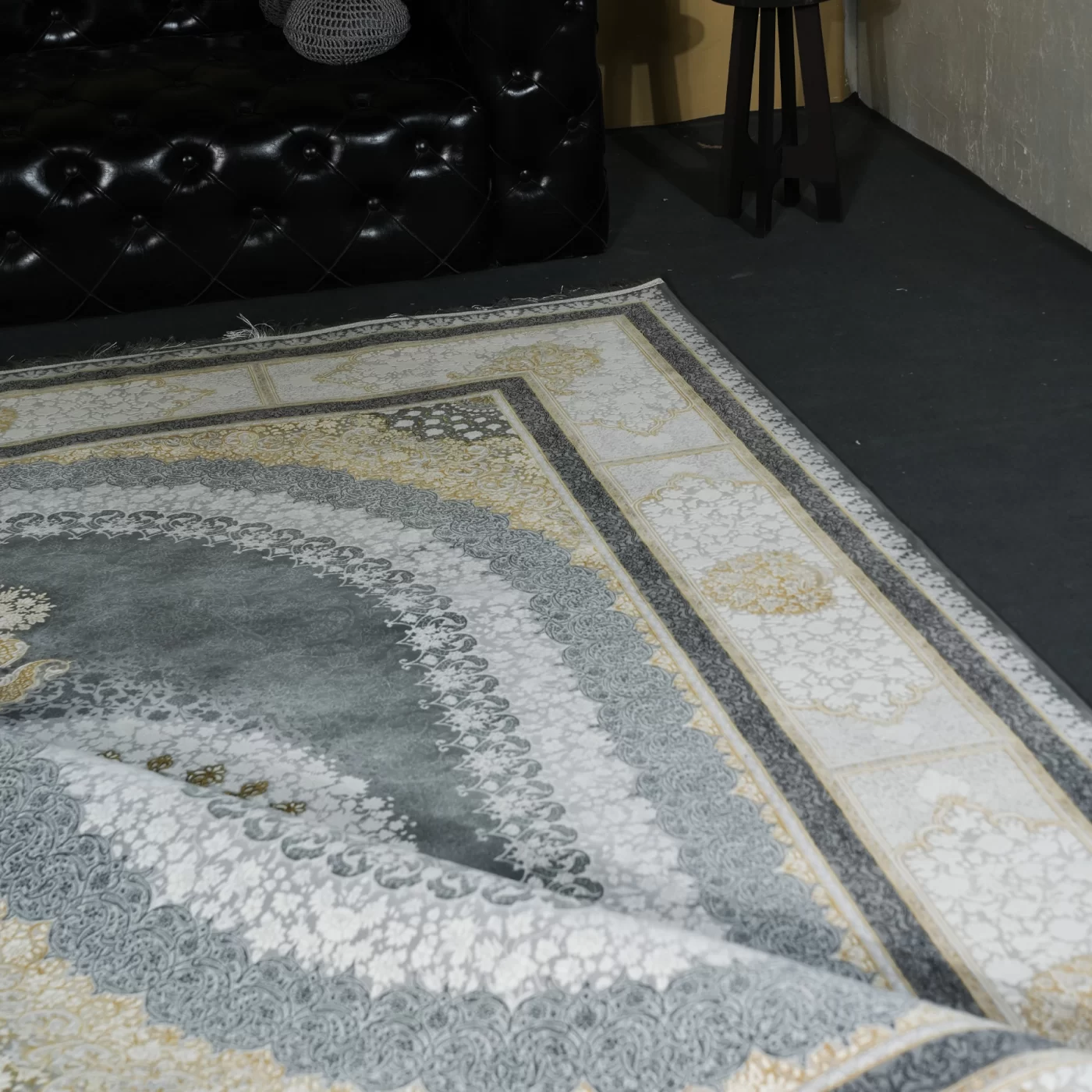 فرش ماشینی 1200 شانه تراکم 3600 گل برجسته طرح صدرا فیلی