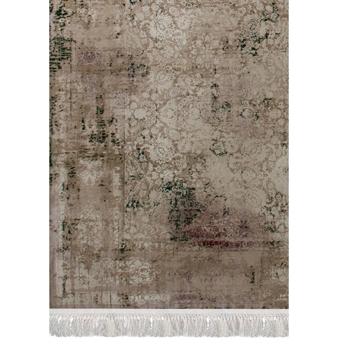 فرش ماشینی 1200 شانه تراکم 3600گل برجسته طرح سحا صدفی سبز