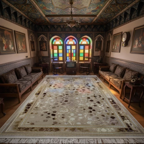 فرش ماشینی 1200 شانه تراکم 3600گل برجسته طرح شاهکا...