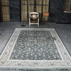 فرش ماشینی 1200 شانه تراکم 3600 گل برجسته طرح سماع دلفینی - بازارفرش - فرش 1200 شانه