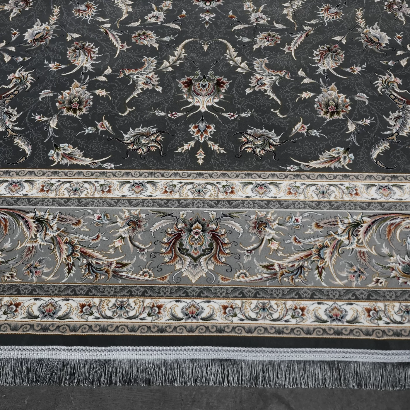 فرش ماشینی 1200 شانه تراکم 3600 گل برجسته طرح سماع دلفینی