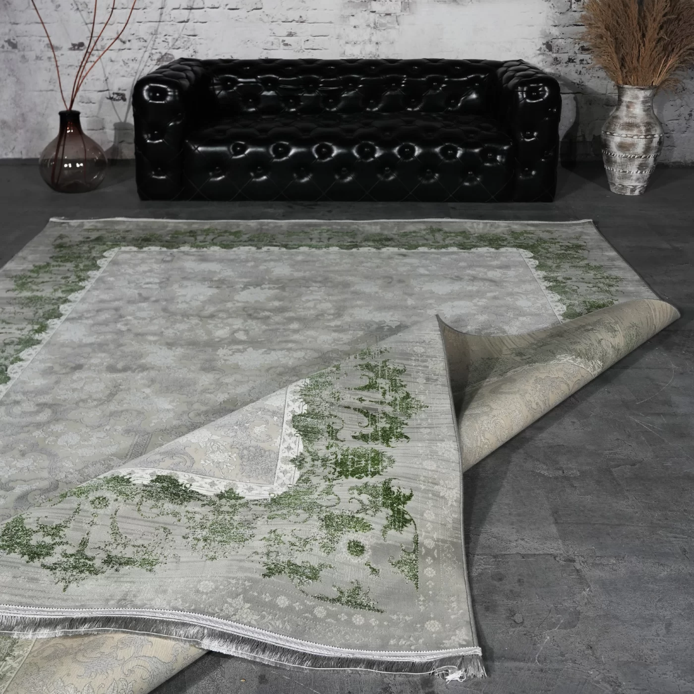 فرش ماشینی 1200 شانه تراکم 3600 گل برجسته طرح صنو بر بژ