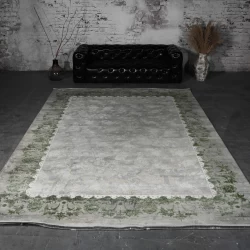 فرش ماشینی 1200 شانه تراکم 3600 گل برجسته طرح صنوبر بژ - بازارفرش - فرش 1200 شانه