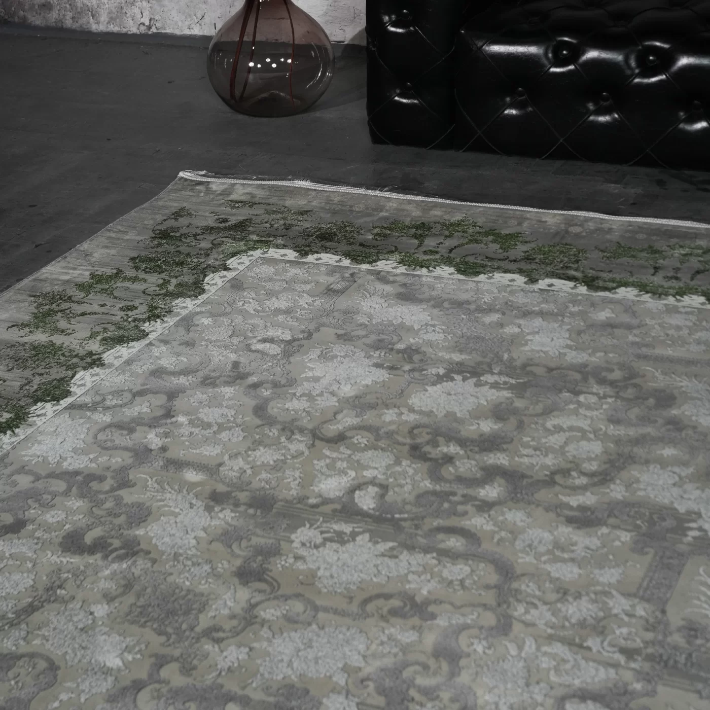 فرش ماشینی 1200 شانه تراکم 3600 گل برجسته طرح صنو بر بژ