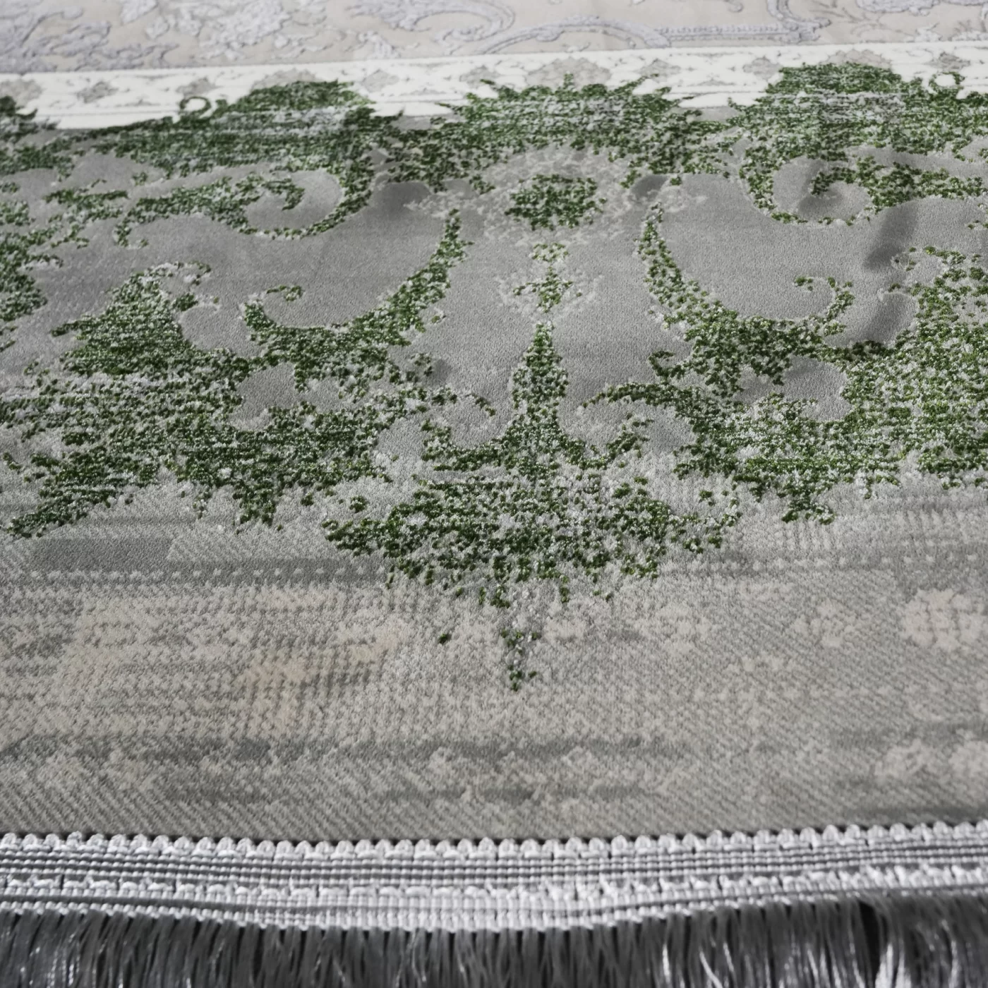 فرش ماشینی 1200 شانه تراکم 3600 گل برجسته طرح صنو بر بژ