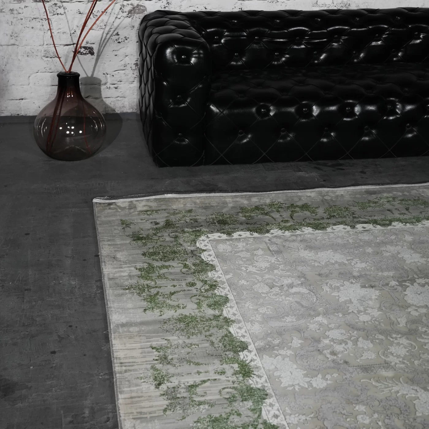 فرش ماشینی 1200 شانه تراکم 3600 گل برجسته طرح صنو بر بژ