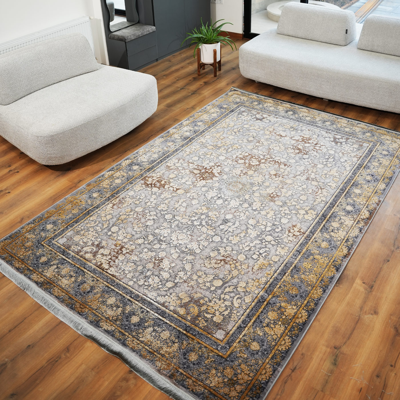  فرش ماشینی ۱۲۰۰ شانه تراکم ۳۶۰۰ گل برجسته طرح سوین دلفینی