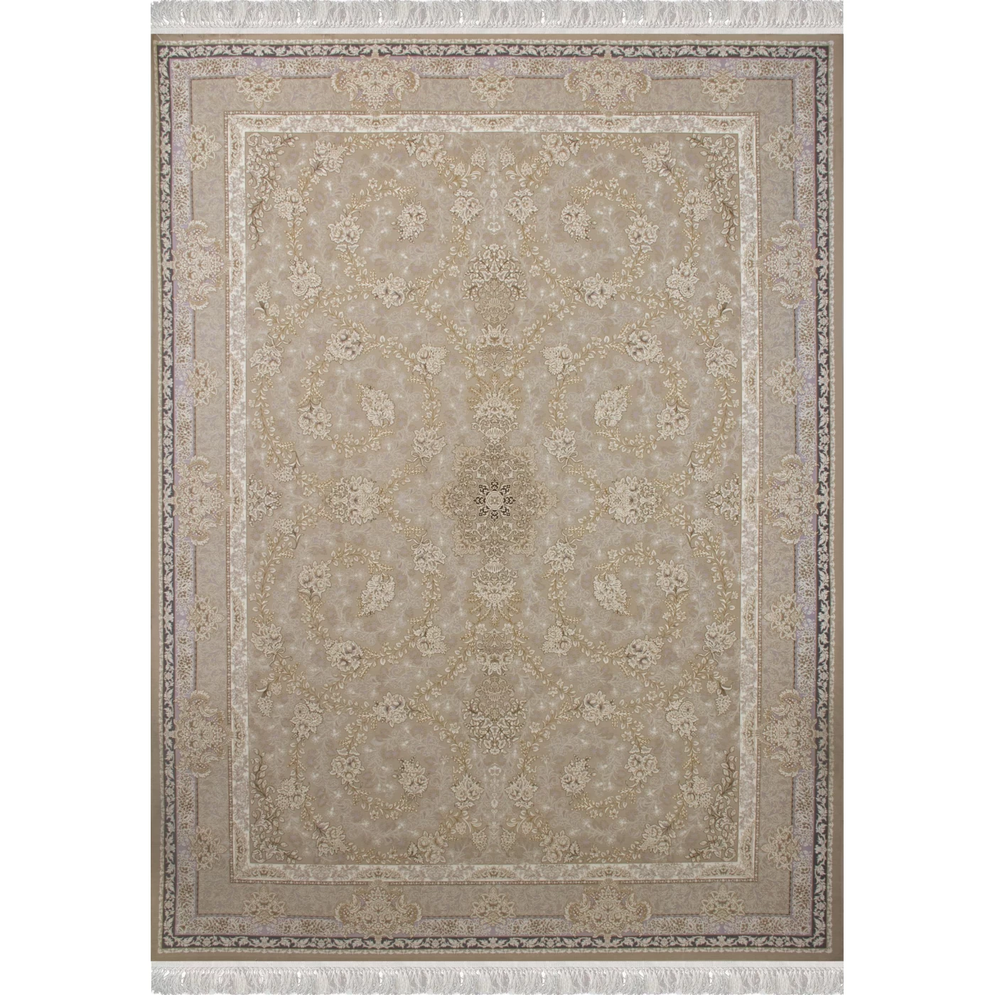 فرش ماشینی 1200 شانه تراکم 3600گل برجسته طرح سوگل صدفی