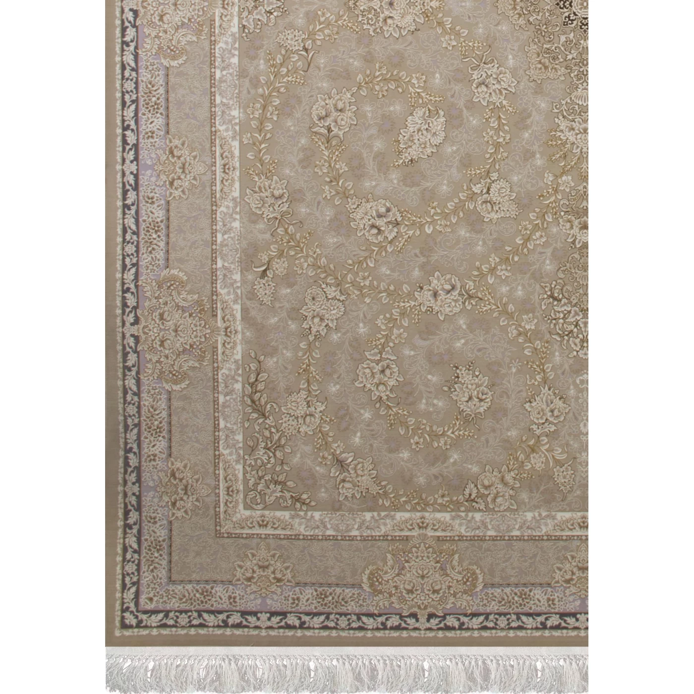 فرش ماشینی 1200 شانه تراکم 3600گل برجسته طرح سوگل صدفی