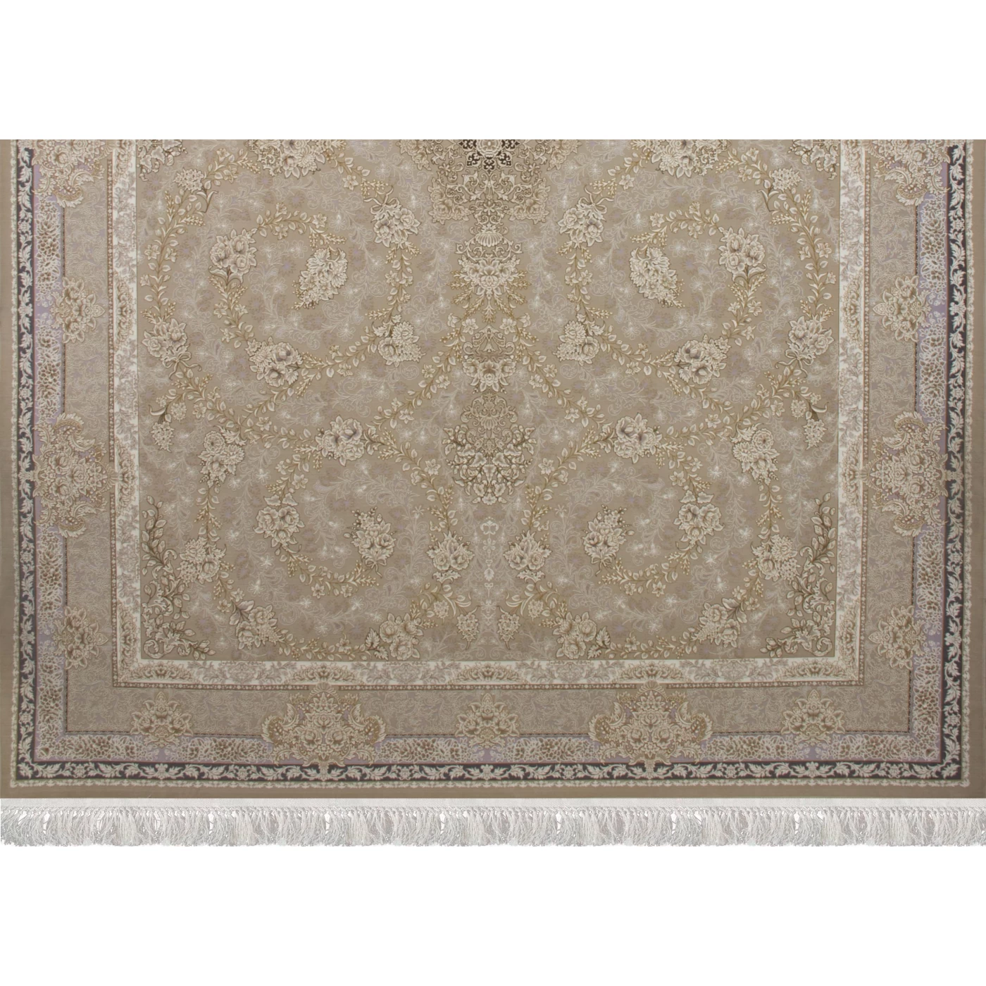 فرش ماشینی 1200 شانه تراکم 3600گل برجسته طرح سوگل صدفی