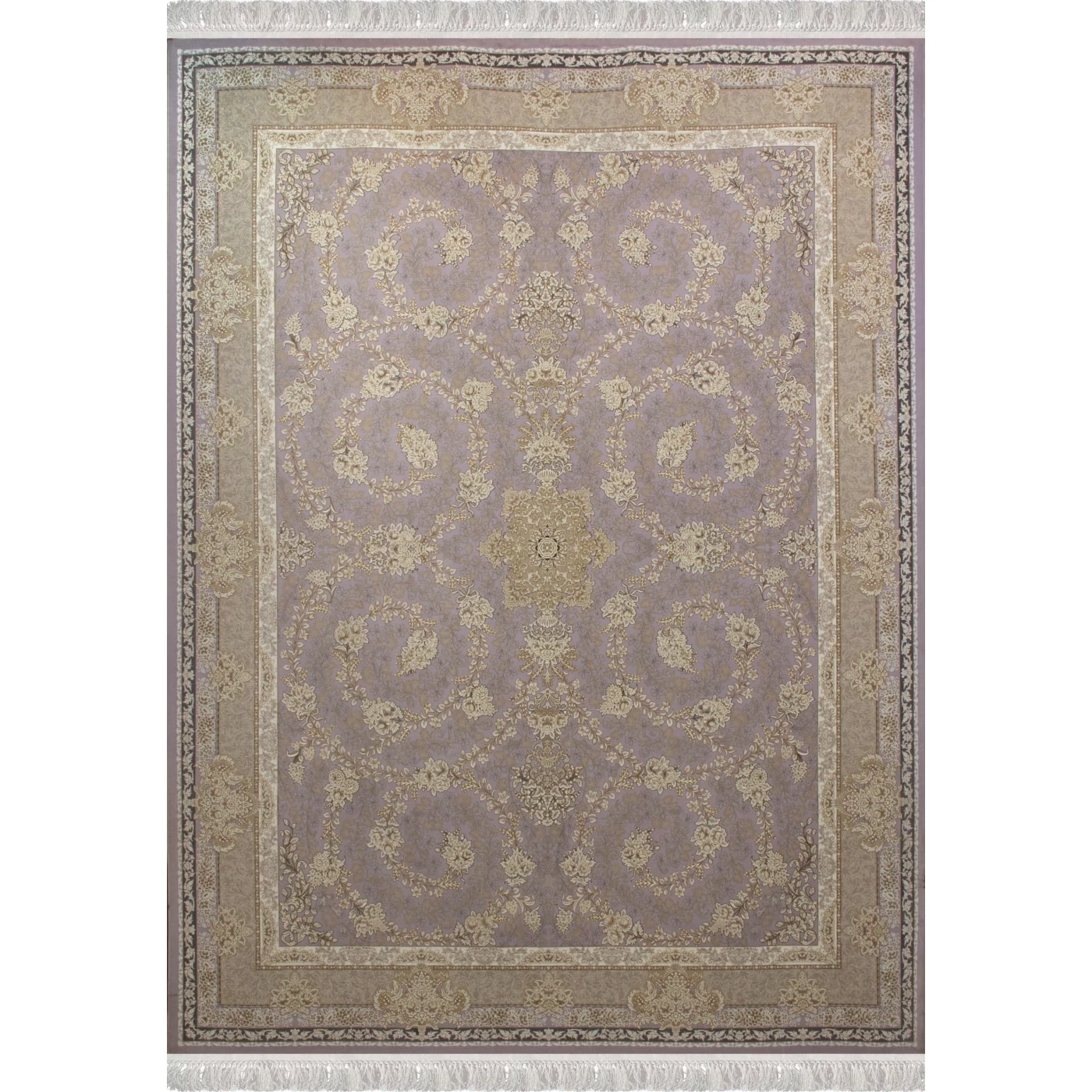 فرش ماشینی 1200 شانه تراکم 3600گل برجسته طرح سوگل یاسی