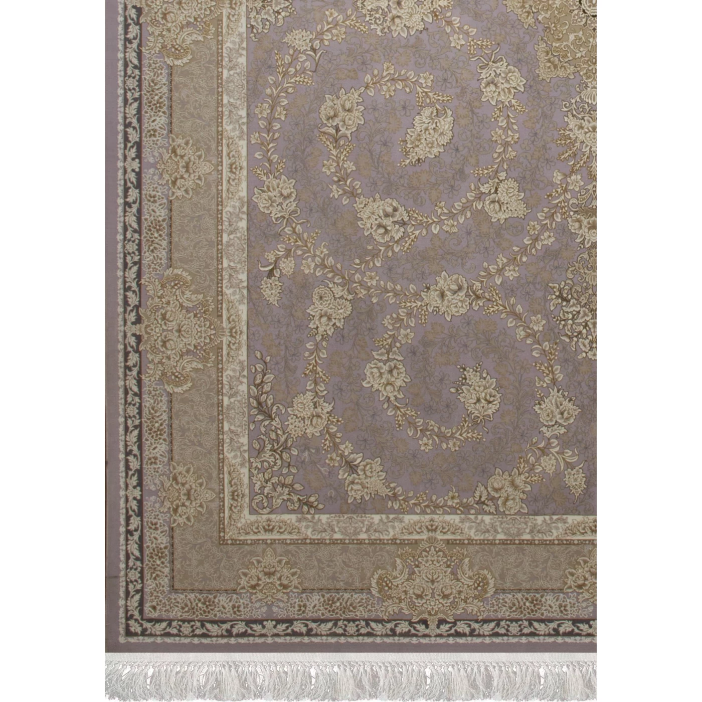 فرش ماشینی 1200 شانه تراکم 3600گل برجسته طرح سوگل یاسی