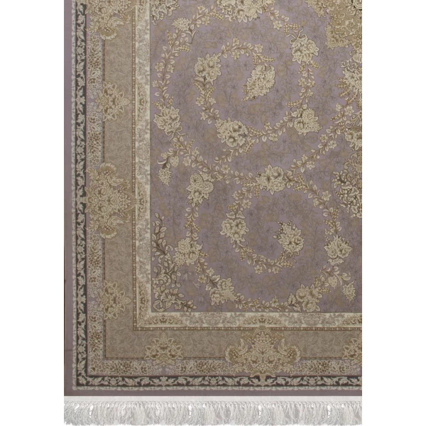 فرش ماشینی 1200 شانه تراکم 3600گل برجسته طرح سوگل یاسی