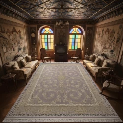 فرش ماشینی 1200 شانه تراکم 3600گل برجسته طرح سوگل یاسی