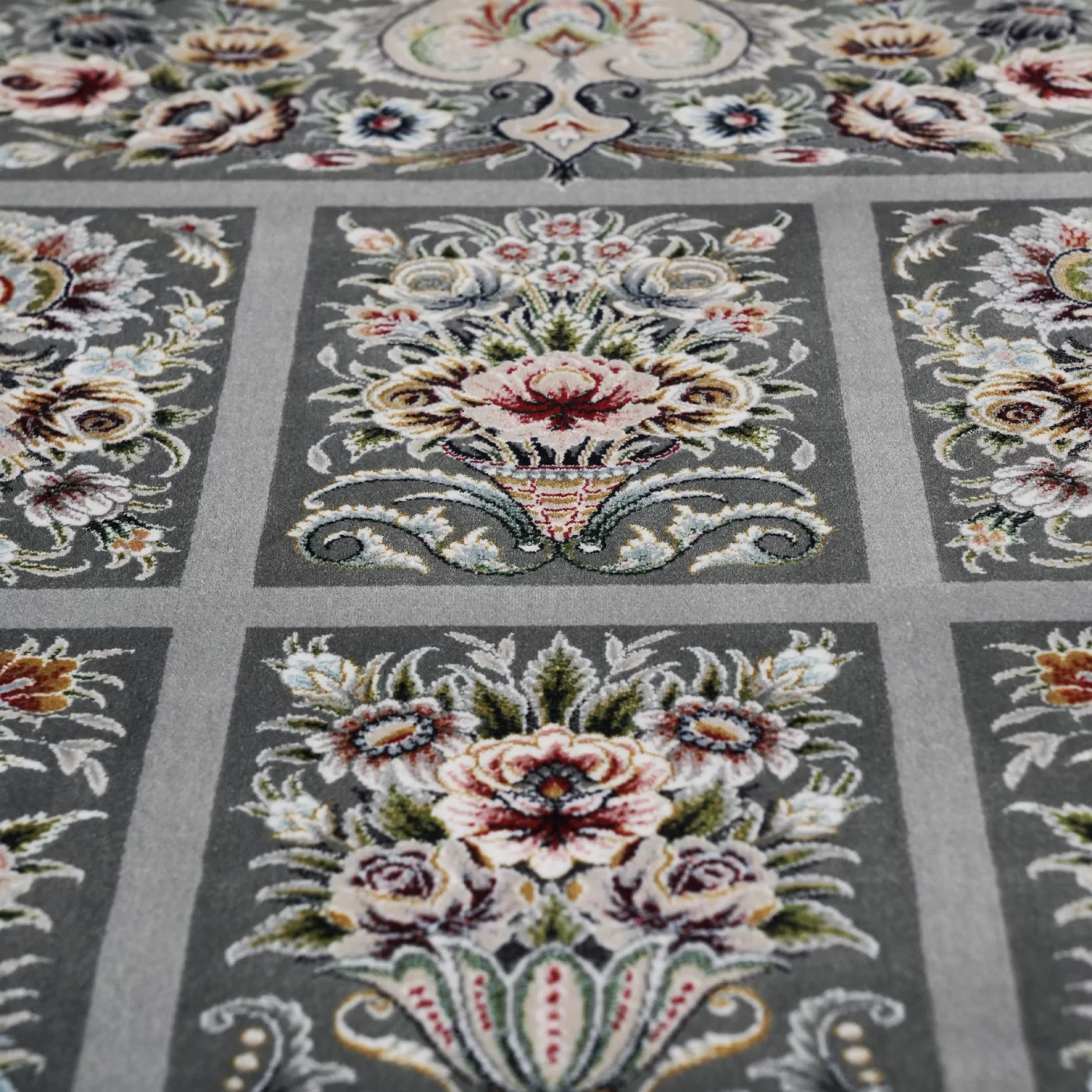 فرش ماشینی 1200 شانه تراکم 3600 گل برجسته طرح شور انگیز دلفینی