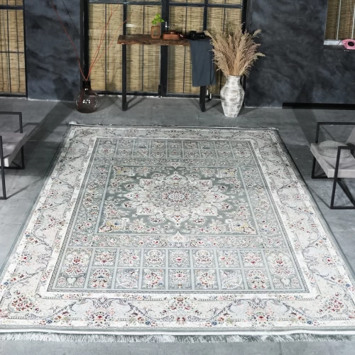 فرش ماشینی 1200 شانه تراکم 3600 گل برجسته طرح شور انگیز دلفینی