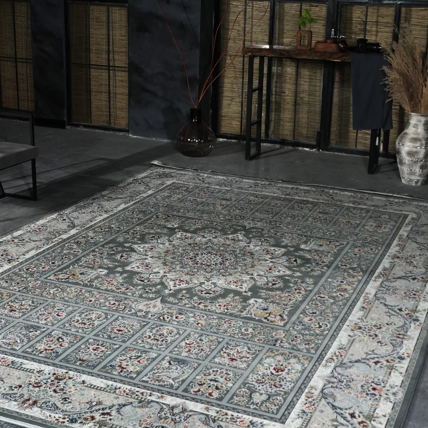 فرش ماشینی 1200 شانه تراکم 3600 گل برجسته طرح شور انگیز دلفینی