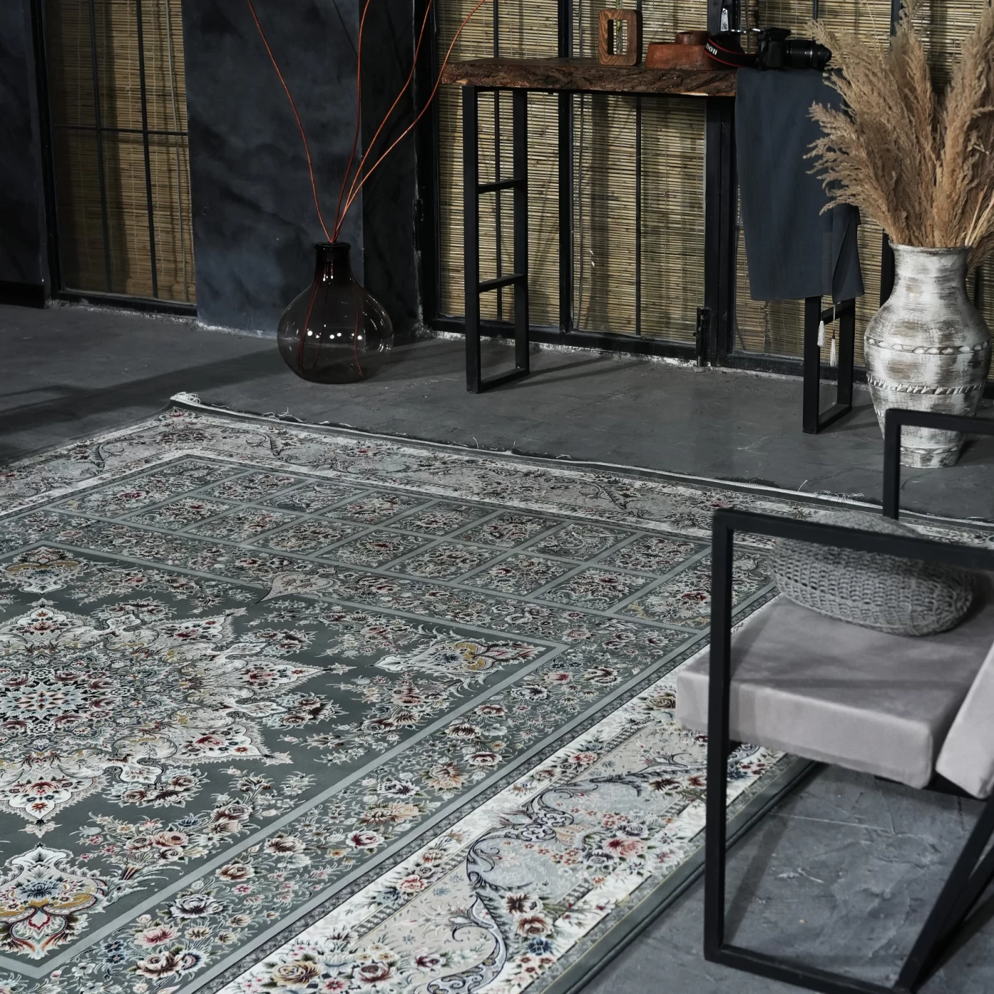 فرش ماشینی 1200 شانه تراکم 3600 گل برجسته طرح شور انگیز دلفینی