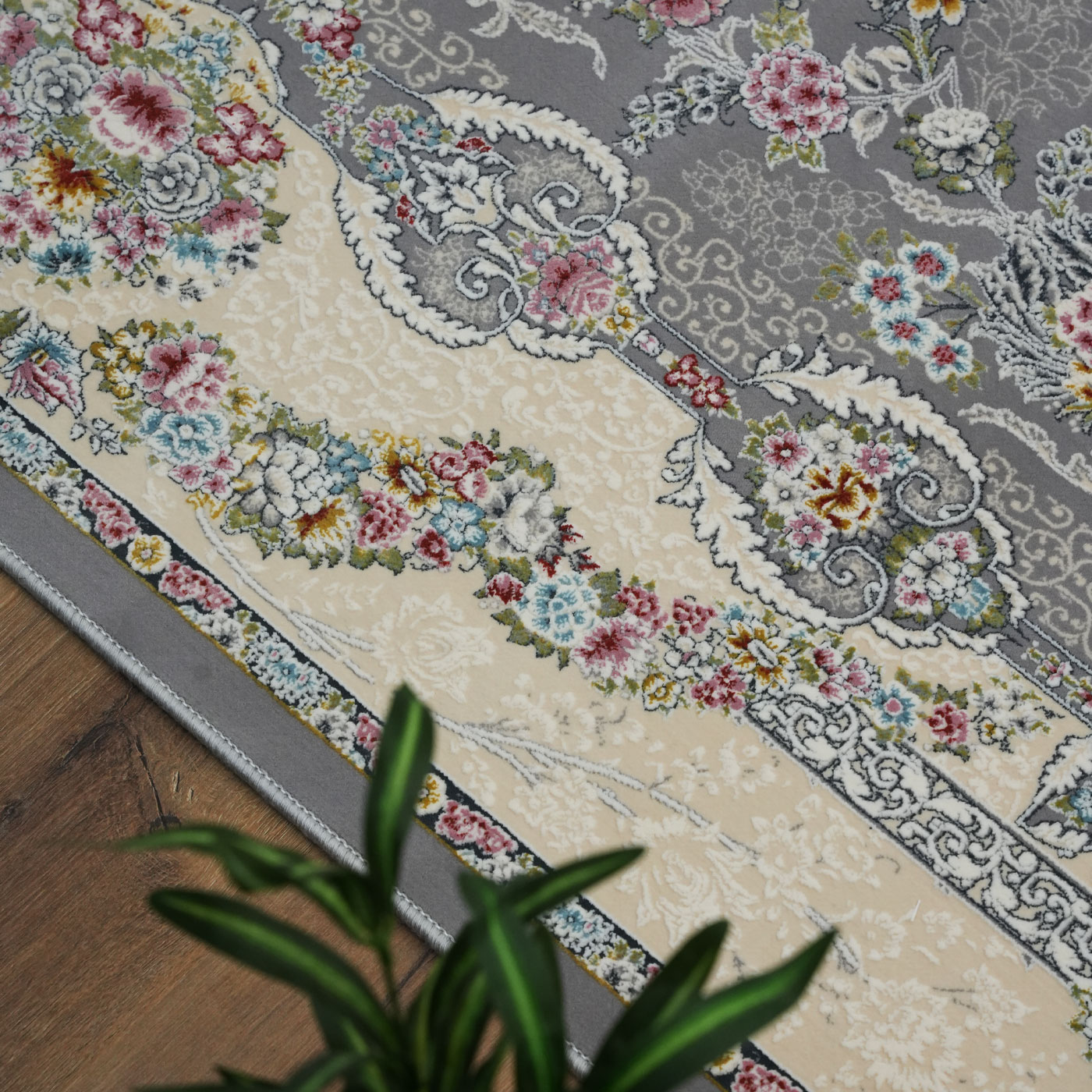 فرش ماشینی 1200 شانه تراکم 3600 طرح سوسن فیلی