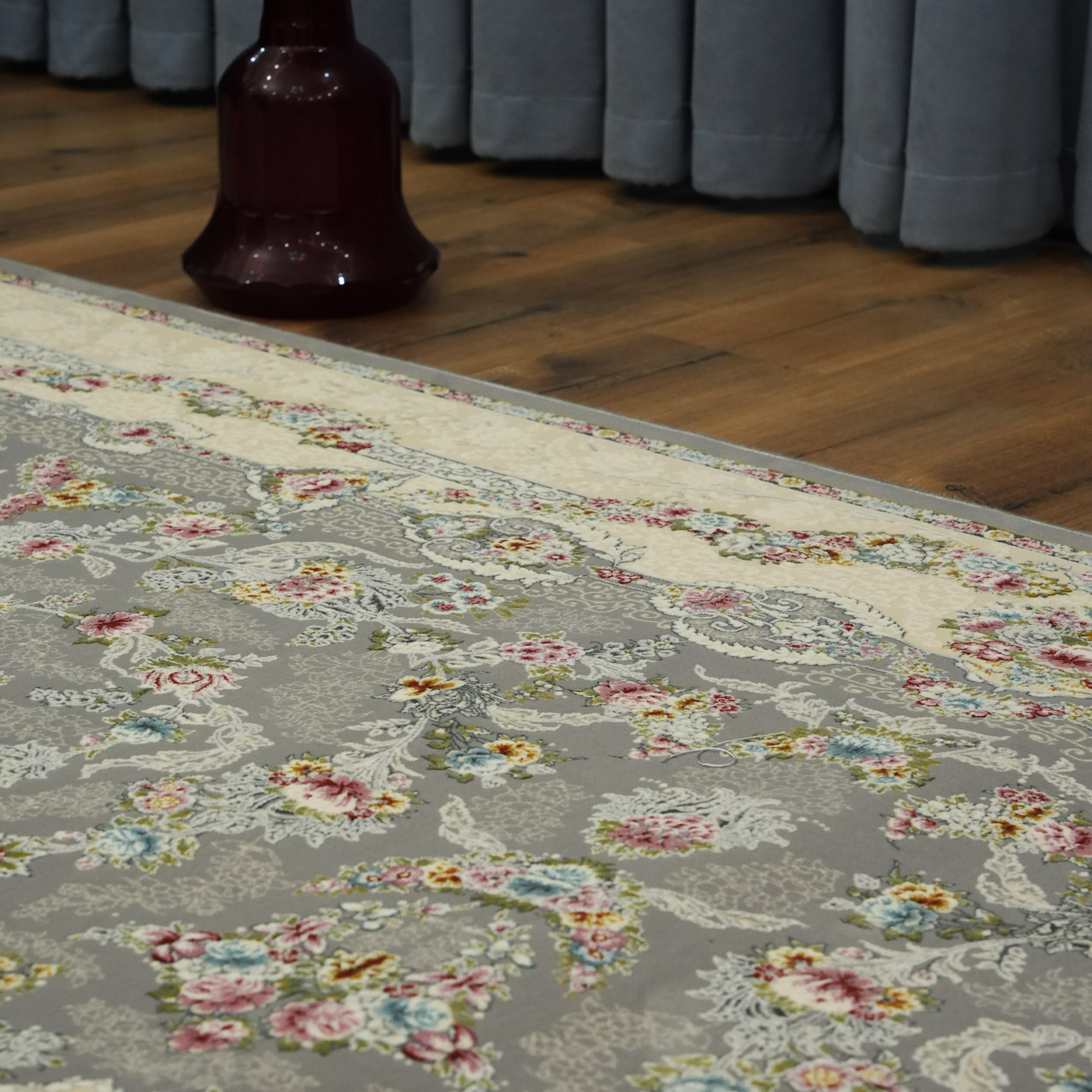 فرش ماشینی 1200 شانه تراکم 3600 طرح سوسن فیلی