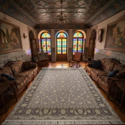 Machine Made Carpet 1200 Reeds, 3600 Density – Embossed  Tina Purple  - Bazar Rug - 1200 Reeds Machine Made Carpet