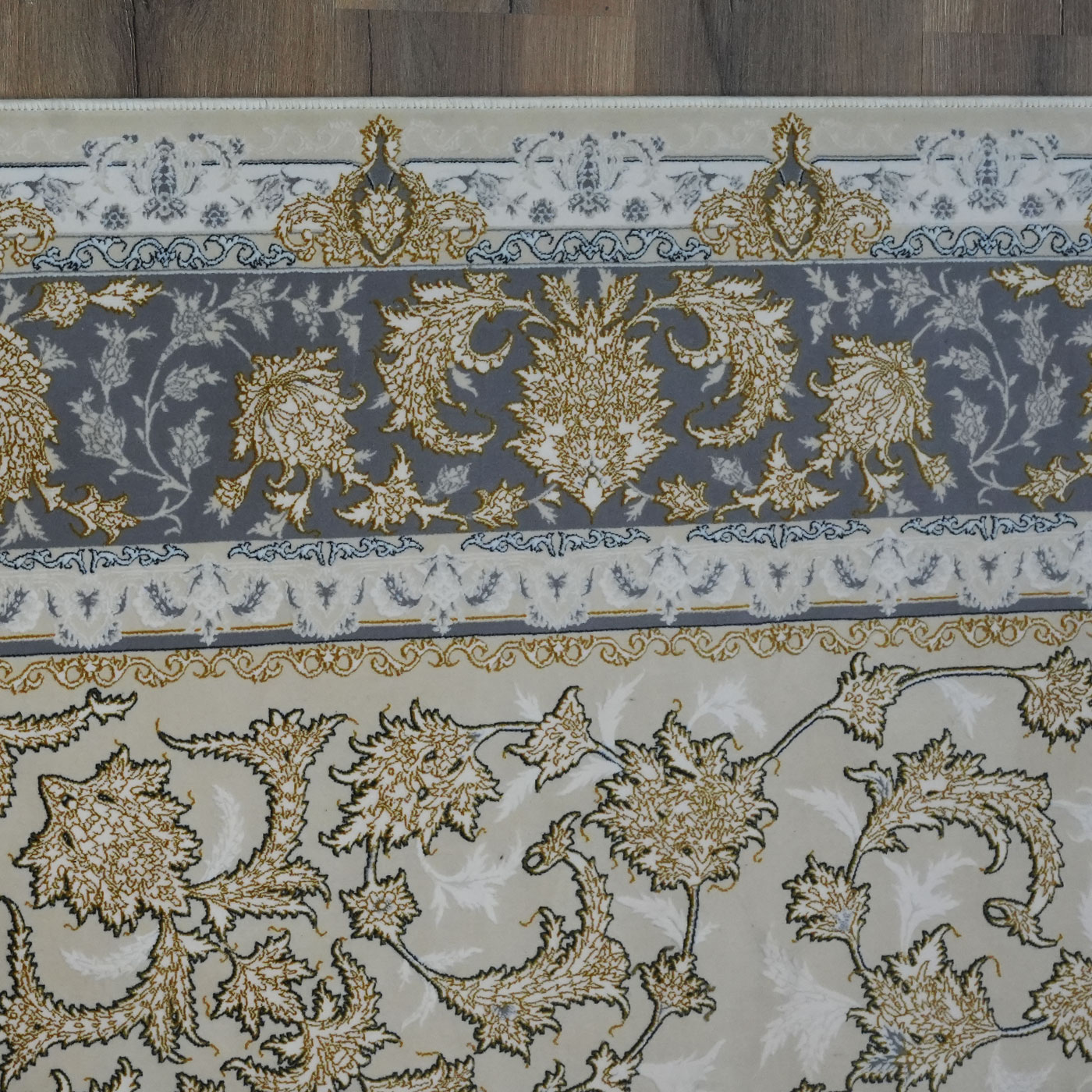 فرش ماشینی 1200 شانه تراکم 3600 طرح توتیا کرم