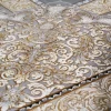 فرش ماشینی 1200 شانه تراکم 3600 گل برجسته طرح ویکتوریا نقره ای
