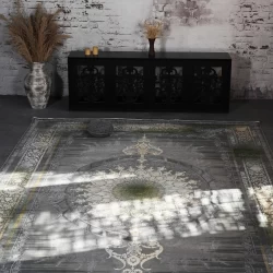 فرش ماشینی 1200 شانه تراکم 3600 گل برجسته طرح ونیز فیلی - بازارفرش - فرش 1200 شانه