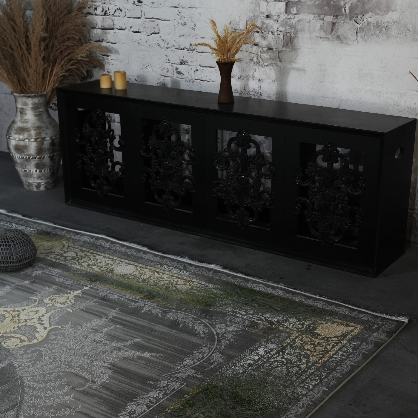 فرش ماشینی 1200 شانه تراکم 3600 گل برجسته طرح ونیز فیلی