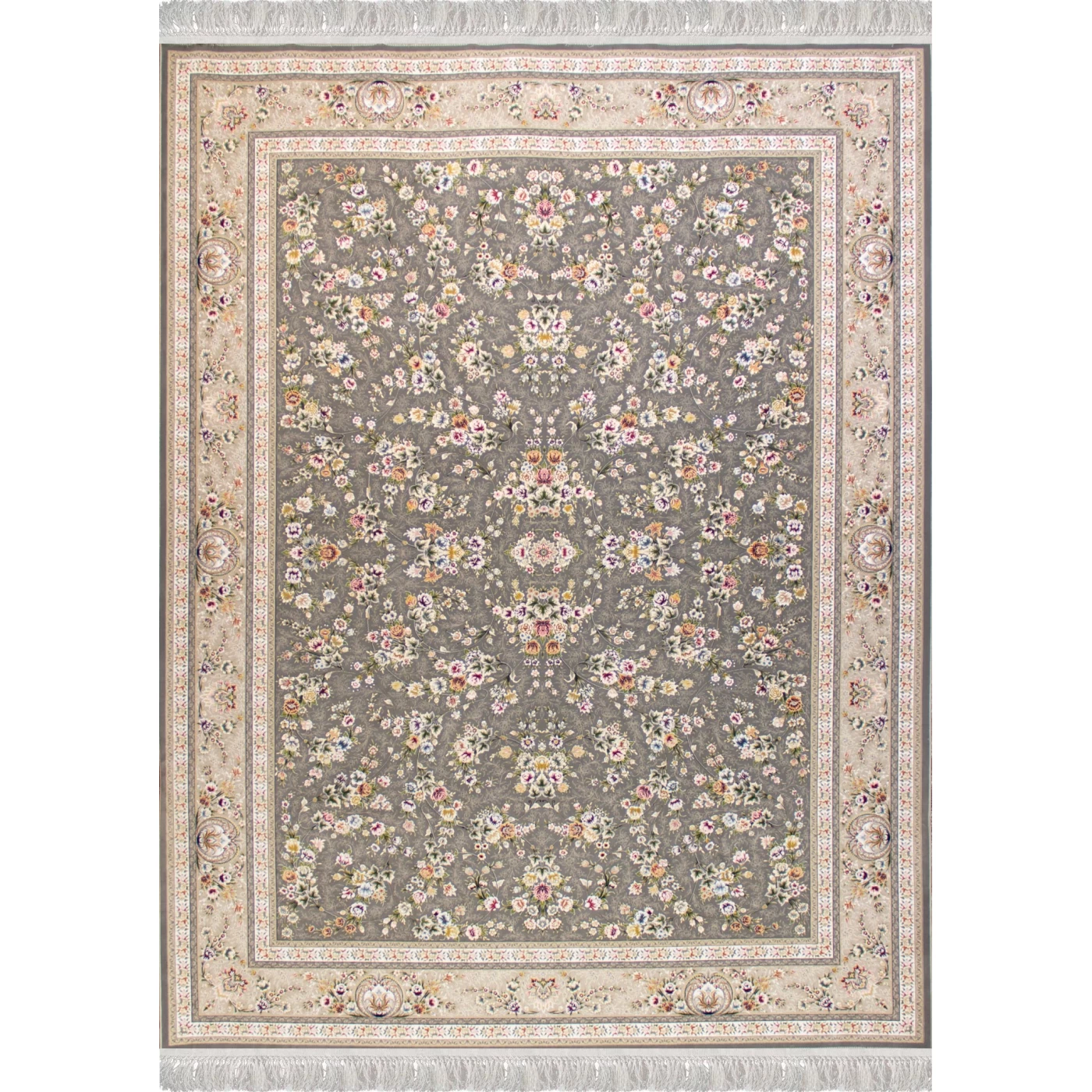 فرش ماشینی ۱۲۰۰ شانه تراکم ۳۶۰۰ گل برجسته طرح یاشار دودی