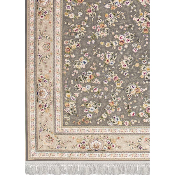 فرش ماشینی ۱۲۰۰ شانه تراکم ۳۶۰۰ گل برجسته طرح یاشار دودی