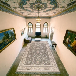 Machine Made Rug 1200 Reeds Density 3600 High Relief Design Yashar Smoky Gray - Bazar Rug - 1200 Reeds Machine Made Carpet