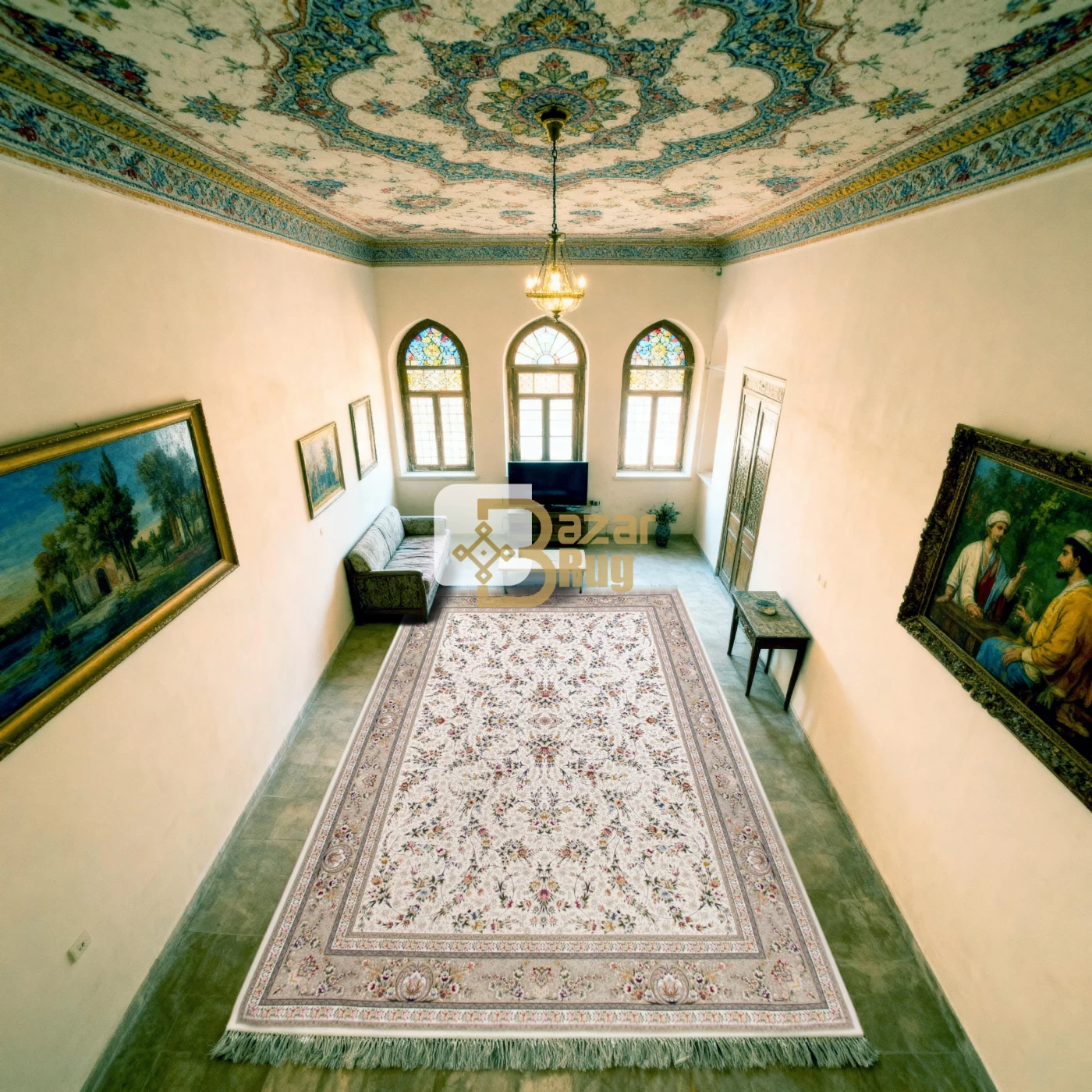 فرش ماشینی ۱۲۰۰ شانه تراکم ۳۶۰۰ طرح یاشار کرم