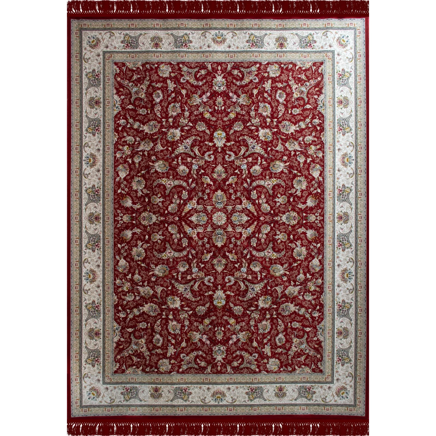 فرش ماشینی ۱۲۰۰ شانه تراکم ۳۶۰۰ گل برجسته طرح زرنگار لاکی